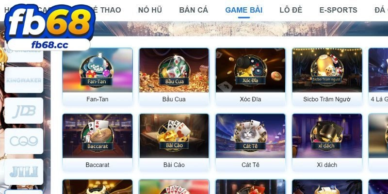 Đôi nét thông tin giới thiệu về sảnh game bài FB68